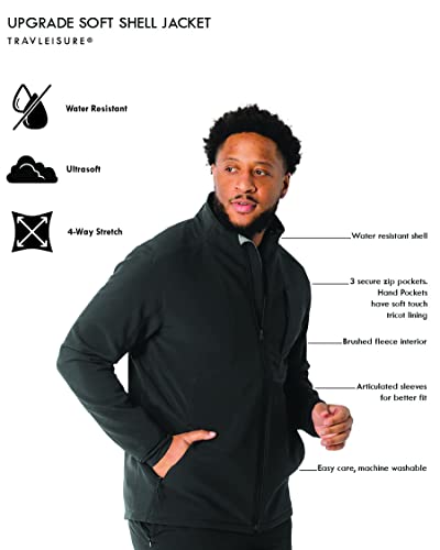 Nxtstop Men's Lightweight Water Resistant Jacket - Softshell, Fleece Lining Black/L Travleisure - Travel, Office, Outdoors In Fall, Winter, Spring, Summer #TOP1