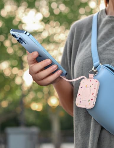 Image of RORRY CharmGo Portable Charger, 5000mAh Portable Charger Power Bank | Built-in Cables,Travel Keychain Battery Pack Essentions for Apple Watch 1~11 Series /Ultra /SE & iPhone Air /17 /16 /15 /14 /13 /12