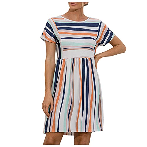 Zilosconcy Lang Kleid Damen Elegante Sommerkleider Damen U-Ausschnit...