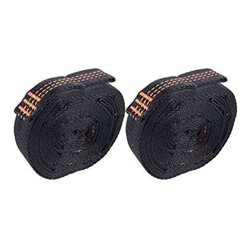 Yeruvce 2 Sangles de Hamac à Haute Charge à 5 Anneaux en Polyester Renforcé pour Hamac ExtéRieur à -Orange