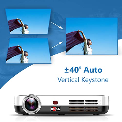 Image of Boss 4K Mini Projector for Home Cinema, LED, Portable, Wall