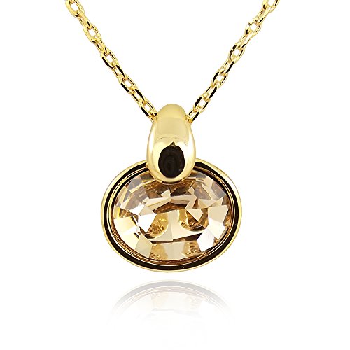 Nobel Halskette Gold mit Anhänger - Marken Kristall aus Österreich Light Colorado Topaz Nobel Halskette Gold mit Anhänger - Marken Kristall aus Österreich Light Colorado Topaz