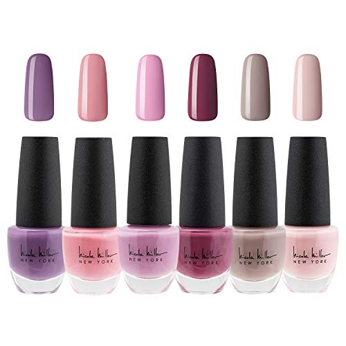 Nicole Miller Nail Polish Set, 6 Piece Nail Polish Collection, Quick Dry Nail Polish for Women and Girls