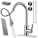 Grifo Mezcladora para Fregadero de Cocina de Acero Inoxidable, 360º Giro Mezcladora para Fregadero, Llave para Fregadero...