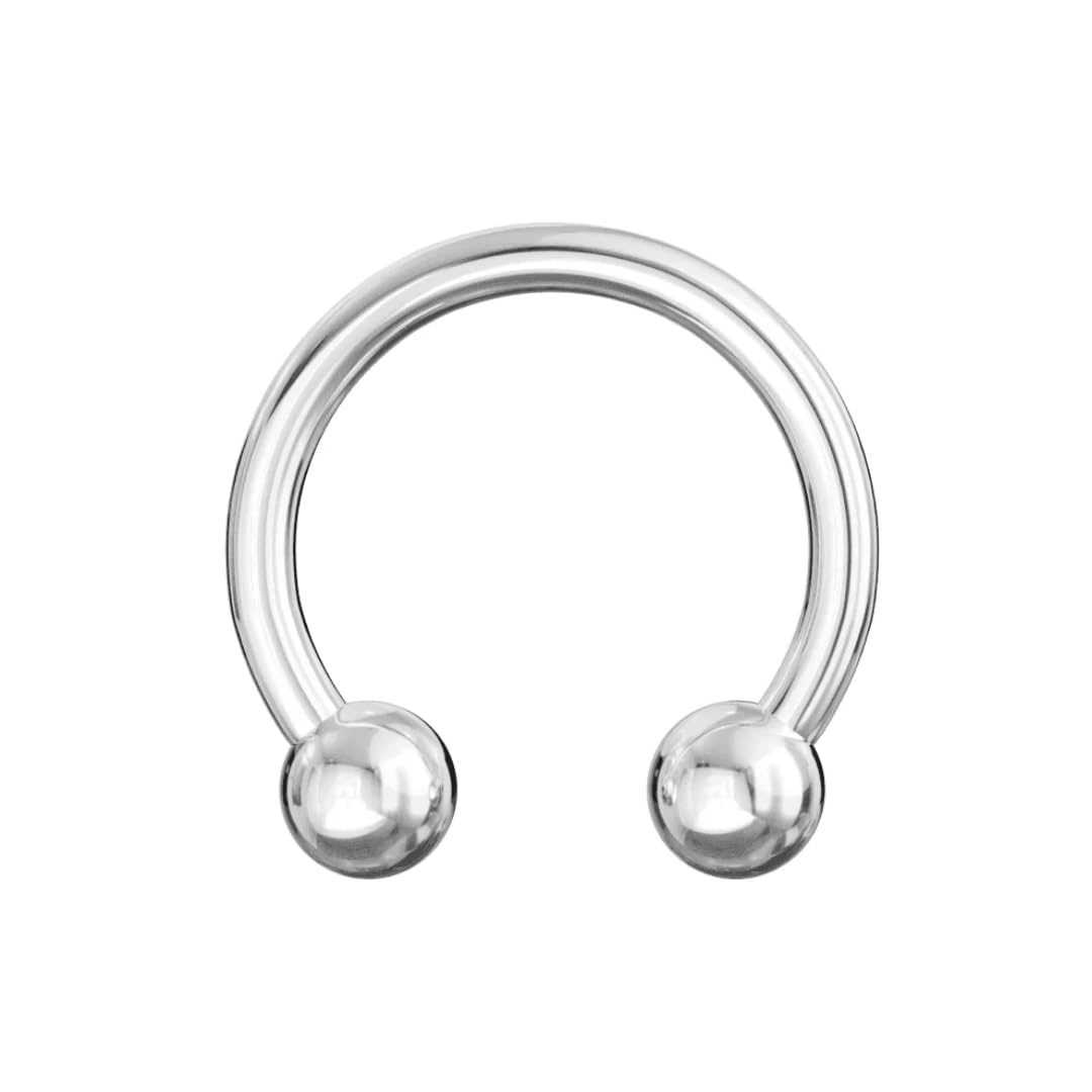 316L Edelstahl Innengewinde Hufeisen Circular Barbell CBB Ring Sterling Silber überzogen mit Kugelenden Hypoallergener Septum Nasenring Helix Daith Knorpel Piercing Schmuck