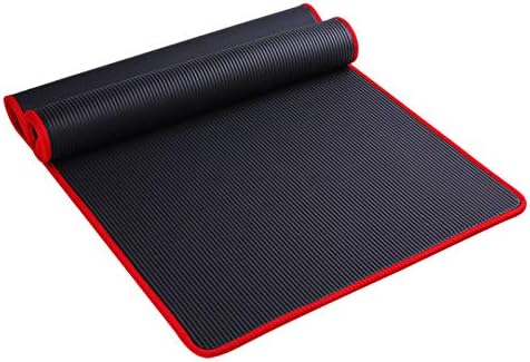 10Mm Thick Non- Mat Nbr Fitness Mat Anti-Tearing Beginner Mat 72x24Inch - Black