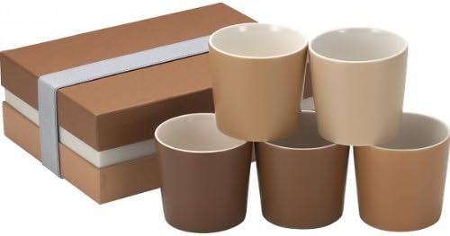 日本陶彩 Nippon Pottery H15843300 Free Cup Set, Gradient (BR), Brown, 10.1 fl oz (300 ml), Pack of 5