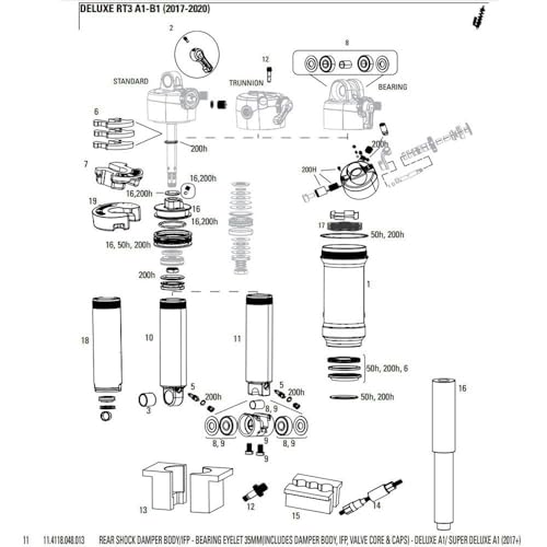 RockShox Deluxe/Super Deluxe Damper Body/IFP, Bearing Eyelet 45mm