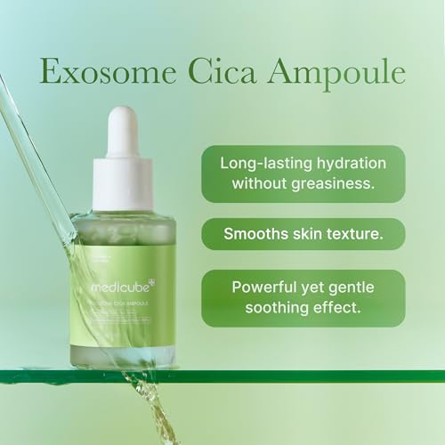 Medicube Exosome Cica Tea Tree Ampoule for Sensitive Skin with Centella Asiatica help reduce redness and breakouts. Low-irritating, Moisturizing & Soothing Serum | Korean Skincare | 30ml - Image 3