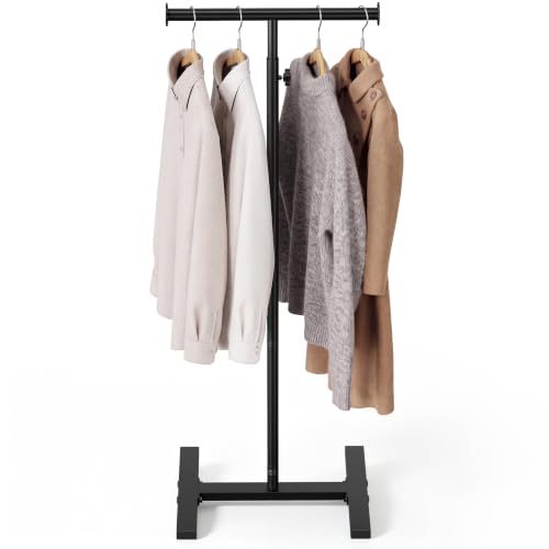 pickpiff Freestanding T-Bar Clothing Rack Stand, Small Clothes Rack, Black