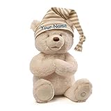 Personalized Goodnight Prayer Bear Animated Talking Plush Stuffed Animal Toy for Baby Boy or Baby Girl with Custom Name - 15 Inches