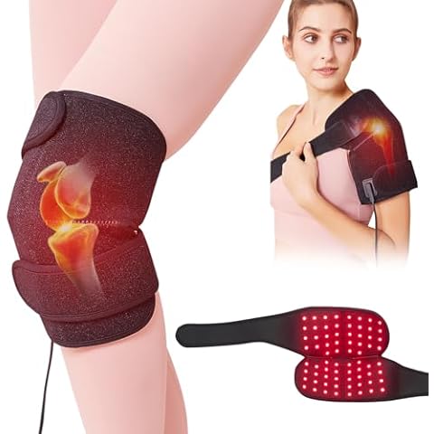 ALDIOUS Near Infrared & Red Light Device for Knee, 660nm & 850nm LED Red-Light-Therapy Knee Wrap, Wearable Redlight Knee Brace for Women Men, Auto Shut Off Cover