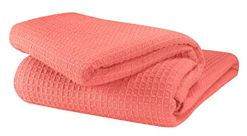 Glamburg 70179 100% Cotton Thermal Blanket, Breathable Bed Blanket Queen Size