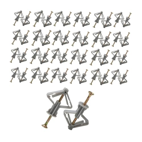 SMGDA 100 Pièces Fixations pour Plaques de Plâtre (50 Chevilles Murales et 50 Vis Placo), Chevilles pour Plaques de Plâtre, Ancres Chevilles et Vis pour Fixations Murales Creuses Cloisons Sèches