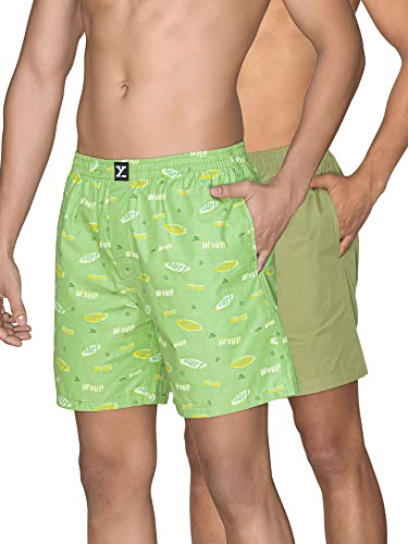 Image of XYXX Men's Surf & Pace Super Combed Cotton Boxer Shorts (Pack of 2)