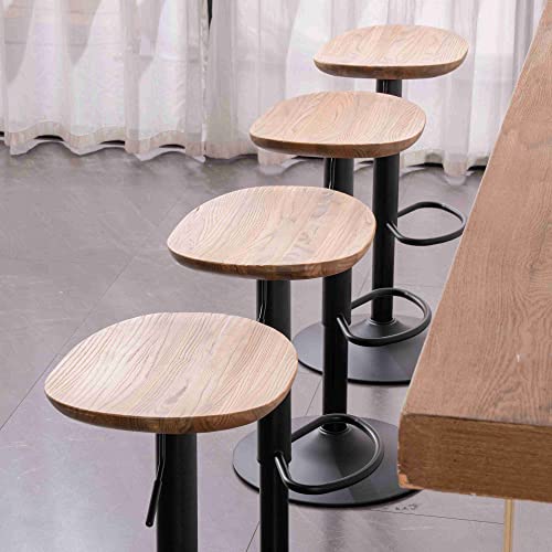 Youtaste Wooden Bar Stools Set Of 2 Adjustable 360° Swivel Counter Height Barstools Vintage Rustic Kitchen Dining Bar Chairs 300 Lbs Black Brown #TOP6