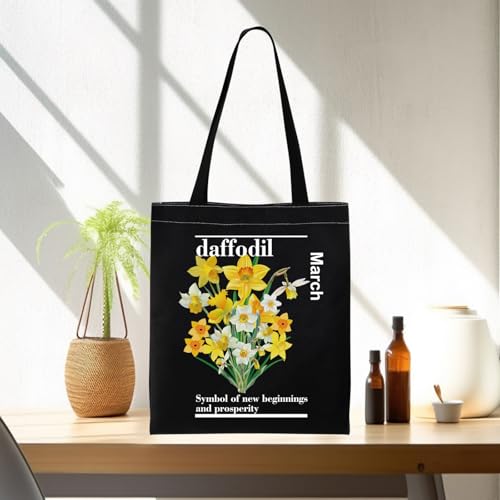 Bolsa Tote March Daffodil PWHAOO símbolo de nuevos comienzos y prosperidad para amantes del narciso miniatura 4