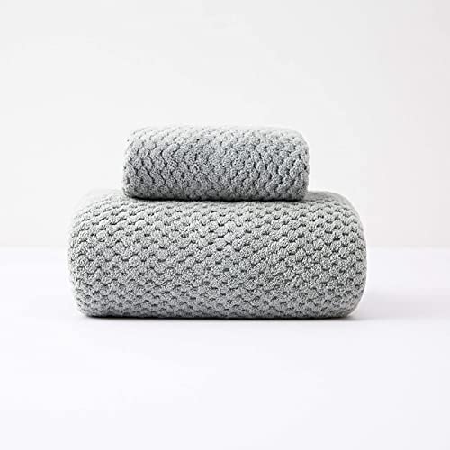 YTYC Towels Bathroom Set Clerence Prime Soft Plush Highly Absorbent Quick Dry Large Bath Towel Sets Hotel Quality 1 Bath Towel 27x51 Inch 1 Hand Towel 13x30 Inch Microfiber Shower Towels (Grey)