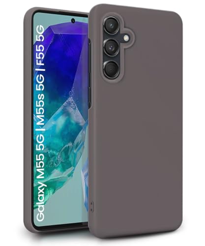 WOW IMAGINE Slim Frameless Back Cover for Samsung Galaxy M55 5G | Galaxy F55 5G | Ultra Thin Lightweight Design & Camera Protection | Soft Matte Silicone Flexible Mobile Case (Grey)- Best and cheap mobile covers in India