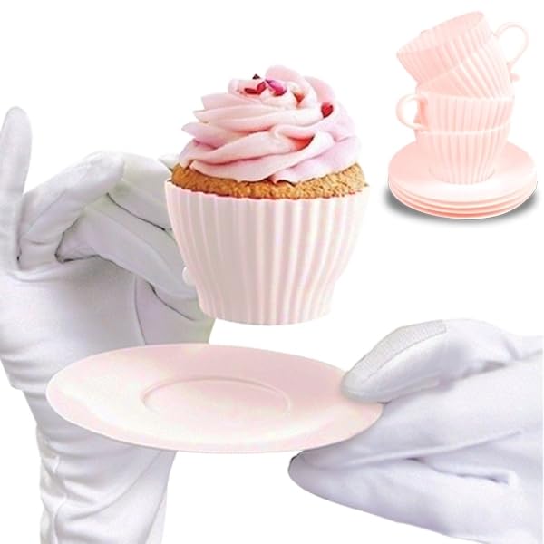 8 Stampi Per Cupcake In Silicone Arancione | Pirottini Riutilizzabili Per Muffin, Forno E Microonde - 2