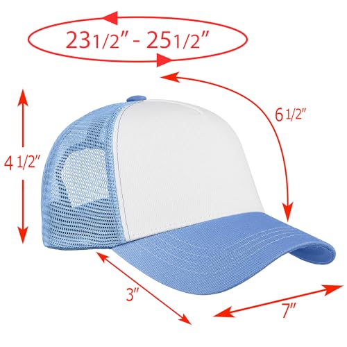 Image of Falari 5-Panel Mesh Baseball Cap, Trucker Hat, Structured Plain Design, Cotton, Adjustable Size