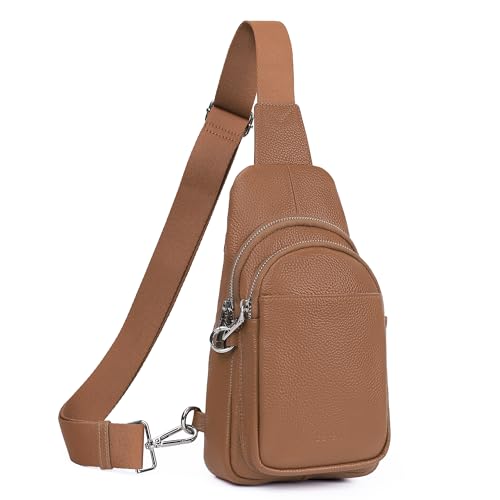 Image of befen Genuine Leather Sling Bag for Women Anti-Theft Crossbody Chest Bags Fanny Packs for Travel with RFID Card Slots