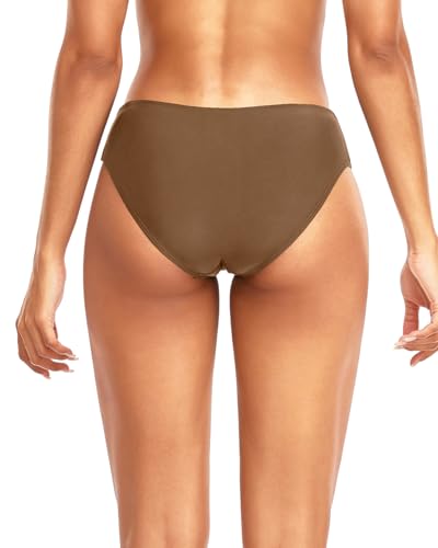 Image of Women Bikini Bottom Full Coverage Bathing Suit Bottoms Swimsuit Bottom | Low Waist Design, Side Strap Cutout, Full Rear Coverage, Secure Fit, Soft Breathable Fabric