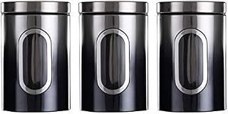 Daewoo Callisto Pot Made with Stainless Steel for Kitchen Utensils, Keep Items Clean and Accessible, Stylish Design with Clear Window to See Inside-Ombre Effect (Black/Silver), One Size