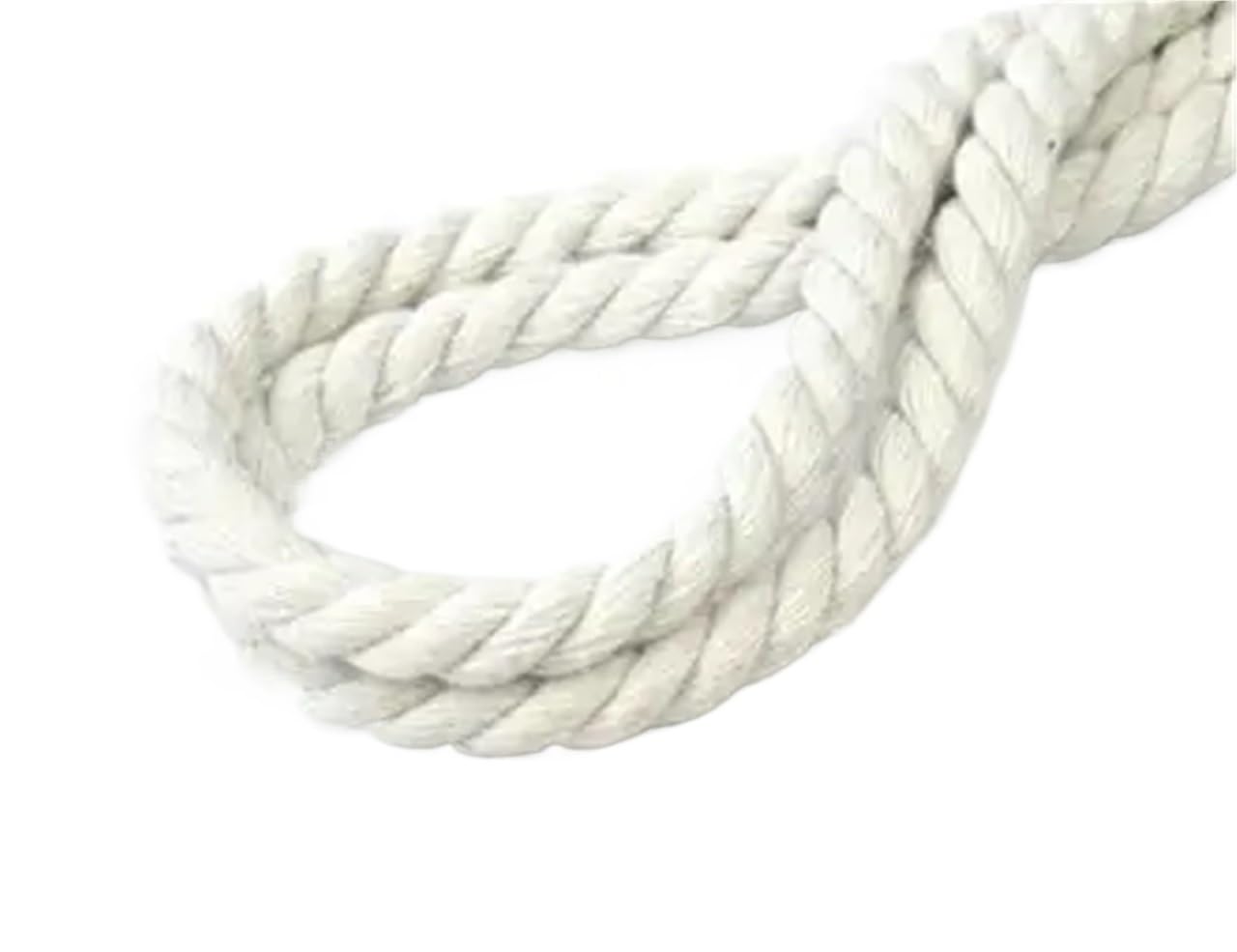 Cordón De Macramé Hilo Retorcido Cuerda De Algodón Retorcido De 3 Hilos 5-20 Mm Multicolor 5-10 Metros(White,10mmX10M)