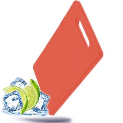 Kerafactum Tabla de cortar, tabla de cóctel, Barbrett con asa, tabla de cocina, tabla de cortar, diapasón para cortar, cocina, trinchar, rojo, 25 x 15 x 1 cm, plástico sin BPA