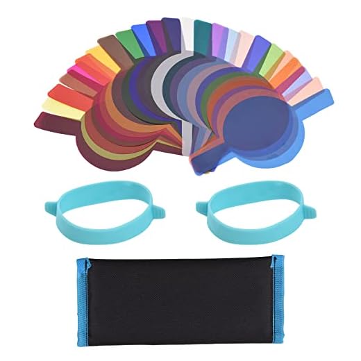 Farbfilter Set, Andoer 24 Stück Speedlite Farbfolien Blitz Gele, Farbige Farbfilm Folie Farbkorrekturfilter-Kit für Godox V1-Serie Blitzgerät H200R Blitzkopf mit Aufbewahrungstasche