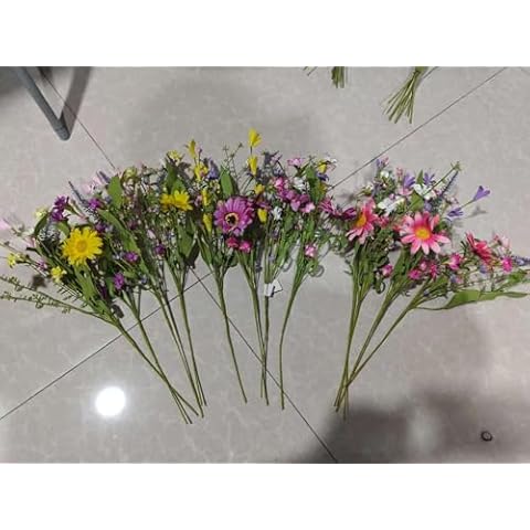 Yawwind 12 PCs Artifical Flowers 17 Inches Cover