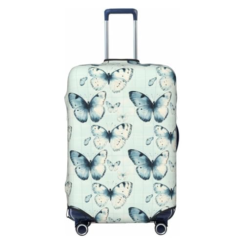 Luggage Cover Protector - Checkered Butterfly Print Suitcase Covers for Luggage Fit 22-24 Inch Suitcase