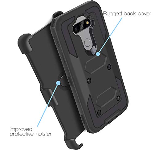 Customerfirst for LG Aristo 5 Case,LG Aristo 5 Plus/K31/Tribute Monarch/Risio 4/Phoenix 5/Fortune 3/K8X/K300 Case [Built-in Screen Protector] Belt Clip[Kickstand] Heavy Duty Full Body Case (Black)