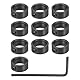 PATIKIL 16mm Bohrung Wellenkragen 22mm OD 8mm Dicke, 10 Stück Klemmring Madenschrauben Set Kohlenstoffstahl mit Gewindestift & Schlüssel für Automobilrobotik Maschinenbauin, Schwarz