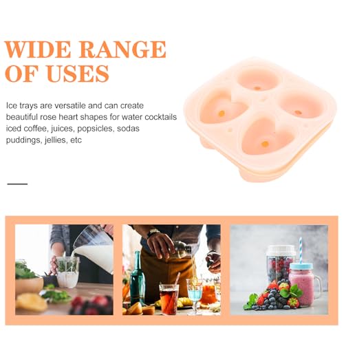 Molde de silicona para cubos de hielo formas rosa y corazón miniatura 7