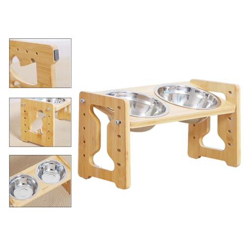 Comederos para mascotas con marco de madera para el salón 5
