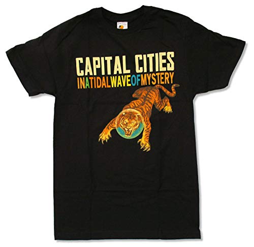 Photo de YHBCVSS Capital Cities Tiger Black Men T Shirt in A Tidal Wave of Mystery Band(Medium)
