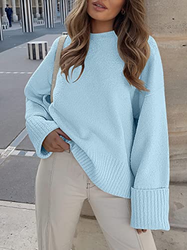 ANRABESS Women's Oversized Sweaters 2025 Long Sleeve Fuzzy Knit Casual Chunky Pullover Sweater Fall Outfits Clothes