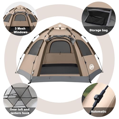 ADSMART Toldo Instantáneo para Camping 3 Personas Impermeable Fácil Instalación miniatura 3