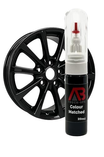 Gloss Black Alloy Wheel Touch Up Paint Scratch Scuff Chip Repair Touch Up Pen 2 in 1 Needle Tip And Fine Internal Brush 20ml