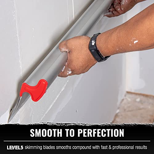 Level5 Skimming Blade Combo, 32" Blade + 40" - 67" Extension Handle | Smoothing/Knockdown Drywall Knife | Extruded Aluminum & European Stainless Steel Construction | High-Impact End Caps | 5-426 #TOP4