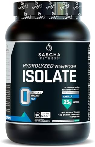SASCHA FITNESS Hydrolyzed Whey Protein Isolate,100% Grass-Fed (2 ...