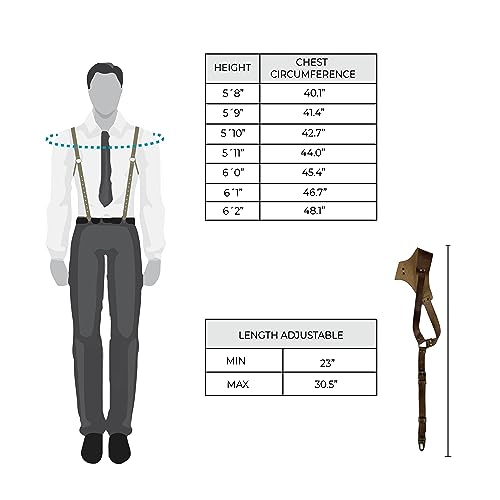 Hide & Groom, Renaissance Suspenders Handmade From Full Grain Leather - Adjustable Straps, Strong Metal Hooks For Men (Bourbon Brown) #TOP4