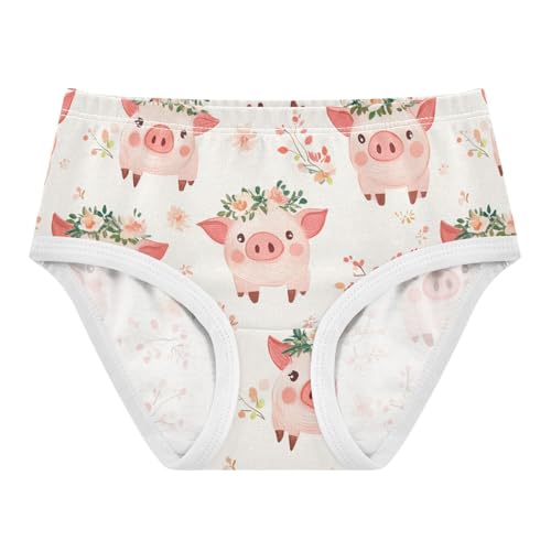 Wusikd Cute Pigs Wreaths Girls' Underwear Cotton Girls Briefs Soft Toddler Underwear 2T