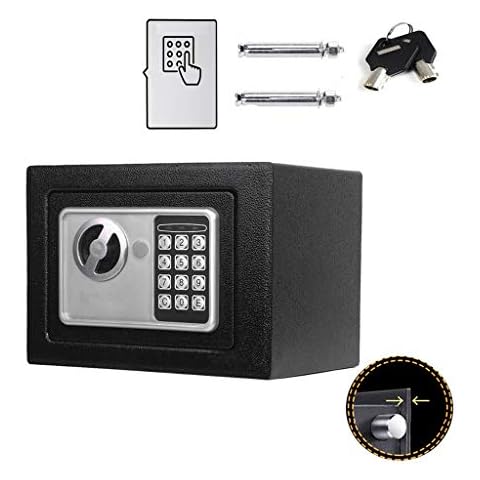 Klein Elektronik Safe Tresor mit zahlenschloss und 2 Notschlüssel Wasserdichte Sicherheitsbox Hotelsafes Wandtresor Schwarz 23 x 17 x 17 cm Cover