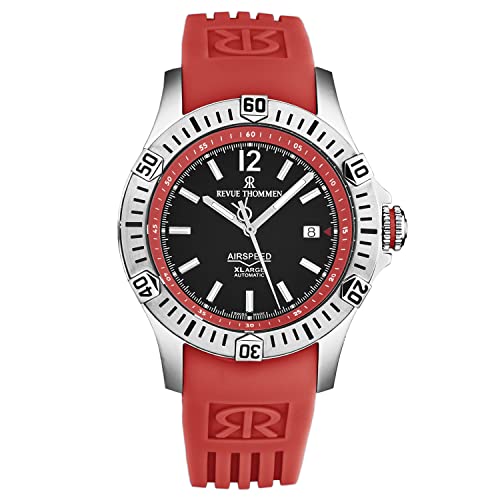 Men's 'Air Speed' Black Dial Red Rubber Strap Automatic Watch 16070.4636