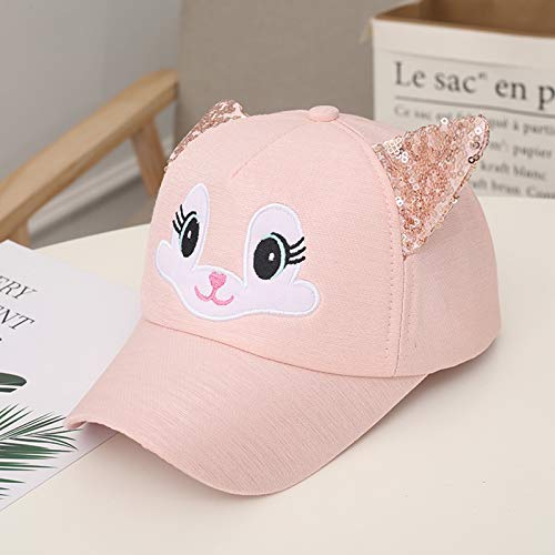 Toddler Kids Boys Girls Bunny Cartoon Baseball Cap Sequin Ears Cute Sun Hat Outdoor Summer Cap 8-18 Months (Orange, One Size)2