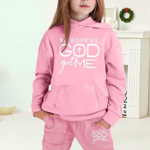 Jogging confortable fille et sweat à capuche ensemble d'hiver 2-14 ans
