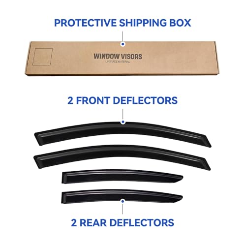 Image of Window Visors Rain Guards Shield for 2007-2012 Nissan Versa Hatchback, Out-Channel Window Vent Wind Deflectors Visors Shades for 07-11 Nissan Versa Sedan